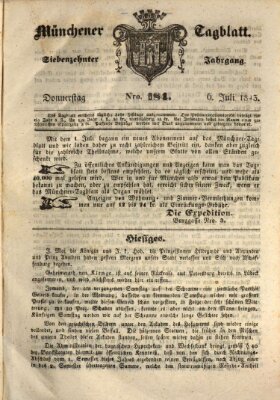 Münchener Tagblatt Donnerstag 6. Juli 1843