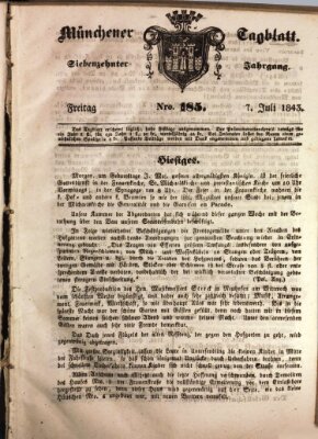 Münchener Tagblatt Freitag 7. Juli 1843