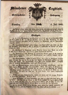 Münchener Tagblatt Samstag 8. Juli 1843