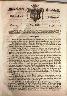 Münchener Tagblatt Sonntag 9. Juli 1843