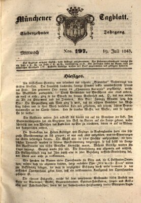 Münchener Tagblatt Mittwoch 19. Juli 1843