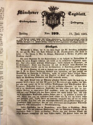 Münchener Tagblatt Freitag 21. Juli 1843