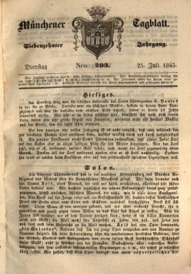 Münchener Tagblatt Dienstag 25. Juli 1843