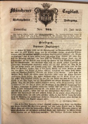 Münchener Tagblatt Donnerstag 27. Juli 1843