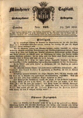 Münchener Tagblatt Samstag 29. Juli 1843