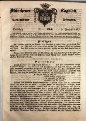 Münchener Tagblatt Samstag 5. August 1843