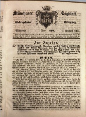 Münchener Tagblatt Mittwoch 9. August 1843