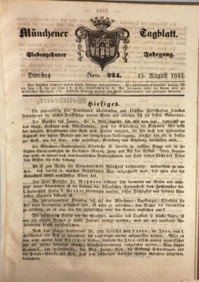 Münchener Tagblatt Dienstag 15. August 1843