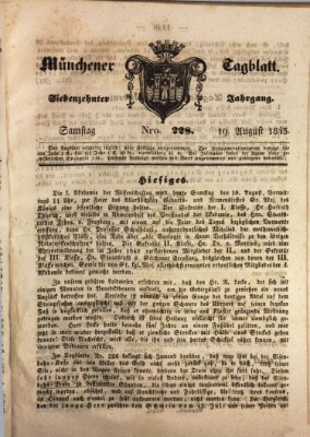 Münchener Tagblatt Samstag 19. August 1843