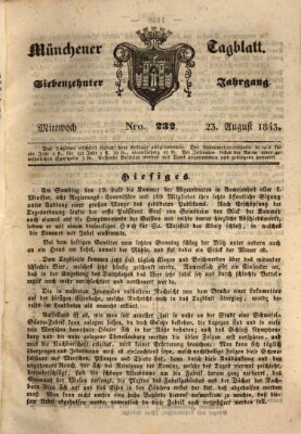 Münchener Tagblatt Mittwoch 23. August 1843