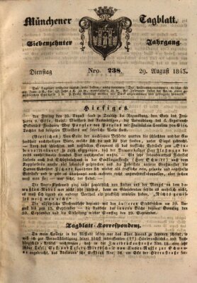 Münchener Tagblatt Dienstag 29. August 1843