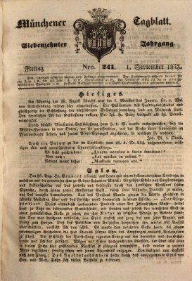 Münchener Tagblatt Freitag 1. September 1843