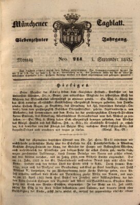 Münchener Tagblatt Montag 4. September 1843