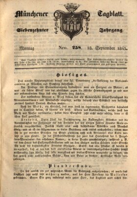 Münchener Tagblatt Freitag 18. August 1843