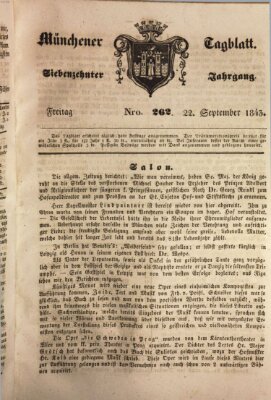 Münchener Tagblatt Freitag 22. September 1843