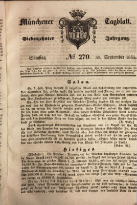 Münchener Tagblatt Samstag 30. September 1843