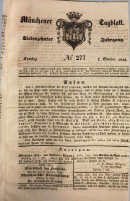 Münchener Tagblatt Samstag 7. Oktober 1843