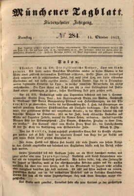 Münchener Tagblatt Samstag 14. Oktober 1843