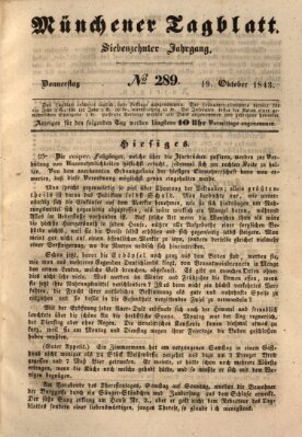 Münchener Tagblatt Donnerstag 19. Oktober 1843