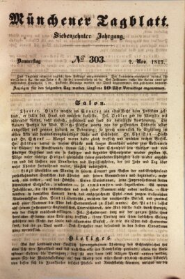 Münchener Tagblatt Donnerstag 2. November 1843