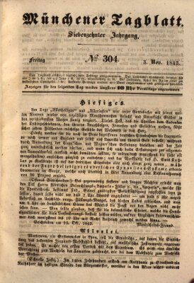 Münchener Tagblatt Freitag 3. November 1843