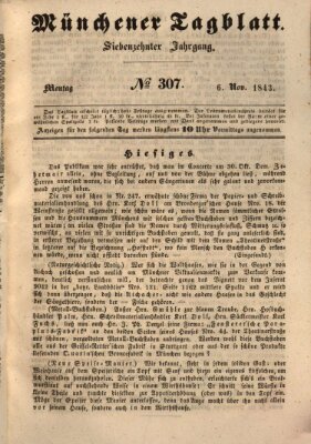 Münchener Tagblatt Montag 6. November 1843