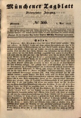 Münchener Tagblatt Mittwoch 8. November 1843