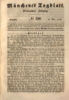 Münchener Tagblatt Samstag 25. November 1843