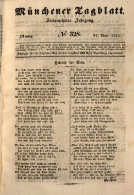 Münchener Tagblatt Montag 27. November 1843