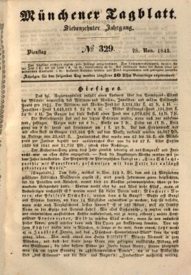 Münchener Tagblatt Dienstag 28. November 1843