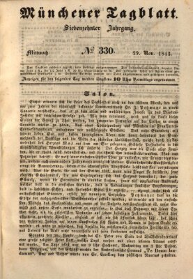 Münchener Tagblatt Mittwoch 29. November 1843