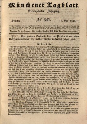 Münchener Tagblatt Sonntag 10. Dezember 1843