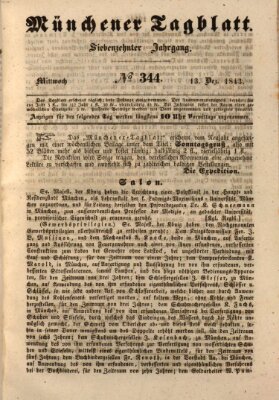 Münchener Tagblatt Mittwoch 13. Dezember 1843