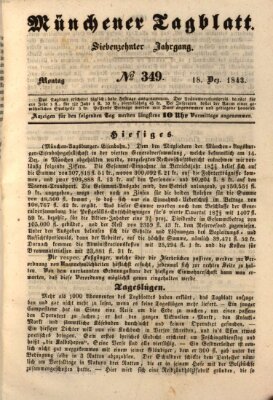 Münchener Tagblatt Montag 18. Dezember 1843