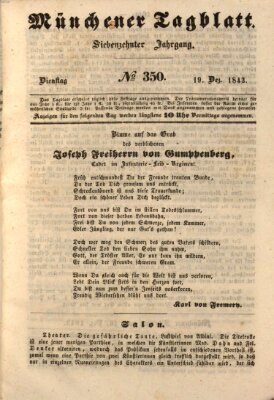 Münchener Tagblatt Dienstag 19. Dezember 1843