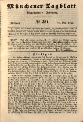 Münchener Tagblatt Mittwoch 20. Dezember 1843