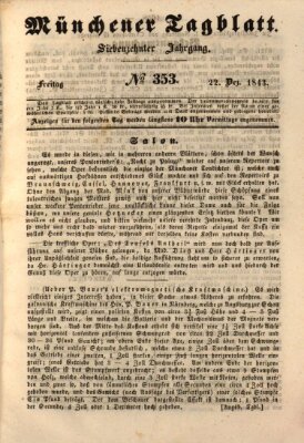 Münchener Tagblatt Freitag 22. Dezember 1843