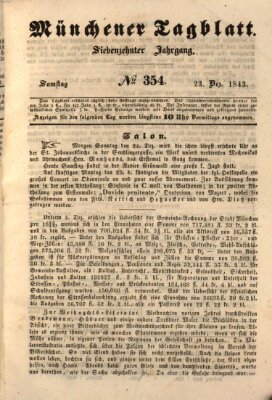 Münchener Tagblatt Samstag 23. Dezember 1843