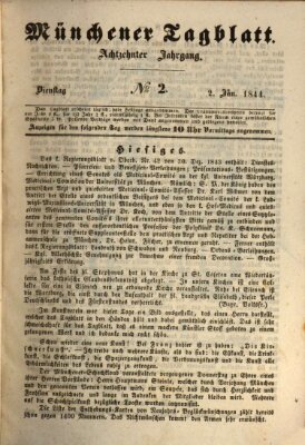 Münchener Tagblatt Dienstag 2. Januar 1844