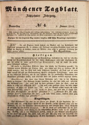 Münchener Tagblatt Donnerstag 4. Januar 1844