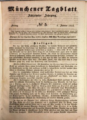 Münchener Tagblatt Freitag 5. Januar 1844