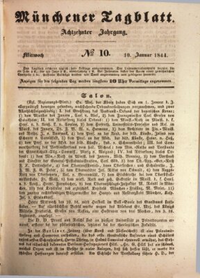 Münchener Tagblatt Mittwoch 10. Januar 1844