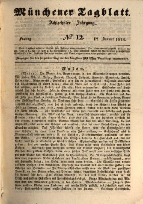 Münchener Tagblatt Freitag 12. Januar 1844