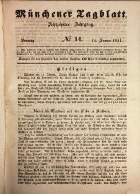 Münchener Tagblatt Sonntag 14. Januar 1844