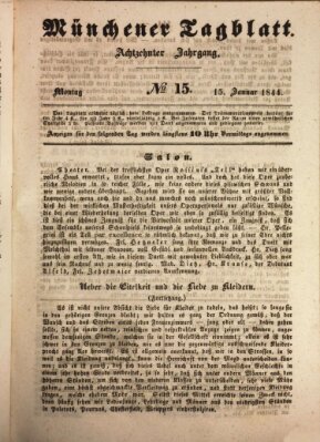 Münchener Tagblatt Montag 15. Januar 1844