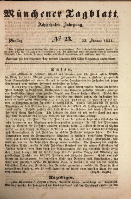 Münchener Tagblatt Dienstag 23. Januar 1844