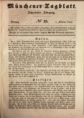 Münchener Tagblatt Sonntag 4. Februar 1844