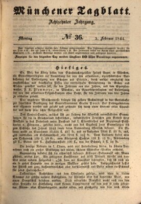 Münchener Tagblatt Montag 5. Februar 1844