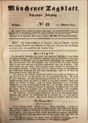 Münchener Tagblatt Sonntag 11. Februar 1844