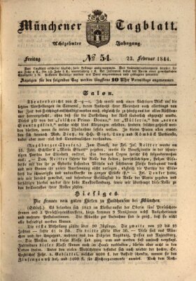 Münchener Tagblatt Freitag 23. Februar 1844